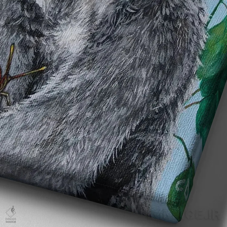 تابلو دکوراتیو کوالا اثر سیندی دودس - نمای نزدیک بافت بوم
