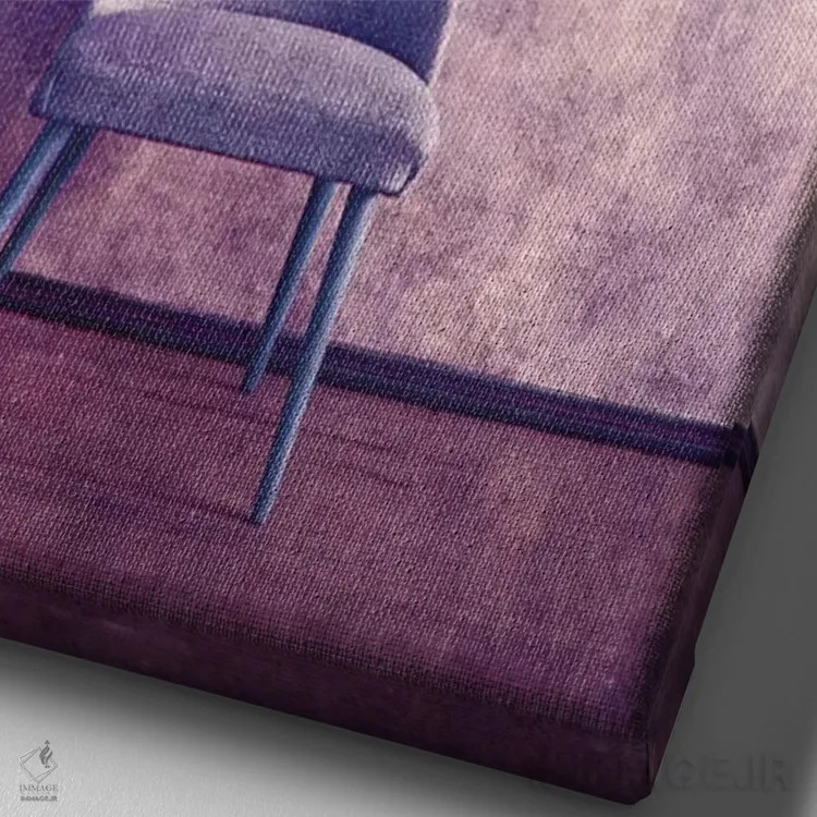 تابلو دکوراتیو صندلی راحتی III اثر کلودیا دروسرت - نمای نزدیک بافت بوم