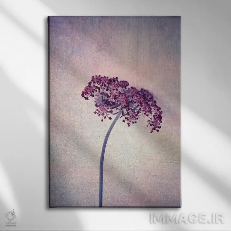 تابلو دکوراتیو یاس بنفش اثر کلودیا دروسرت - نمای روبهرو روی دیوار