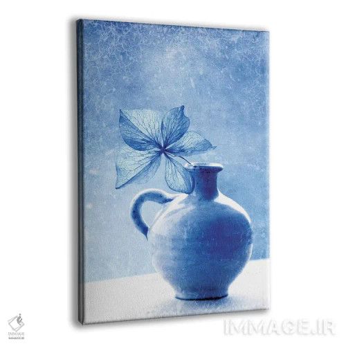 تابلو دکوراتیو طبیعت بی جان هورتنزیا آبی اثر کلودیا دروسرت - نمای پرسپکتیو محصول