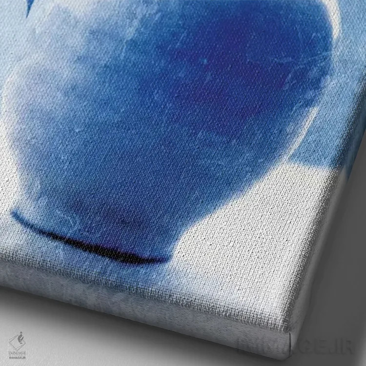 تابلو دکوراتیو طبیعت بی جان هورتنزیا آبی اثر کلودیا دروسرت - نمای نزدیک بافت بوم