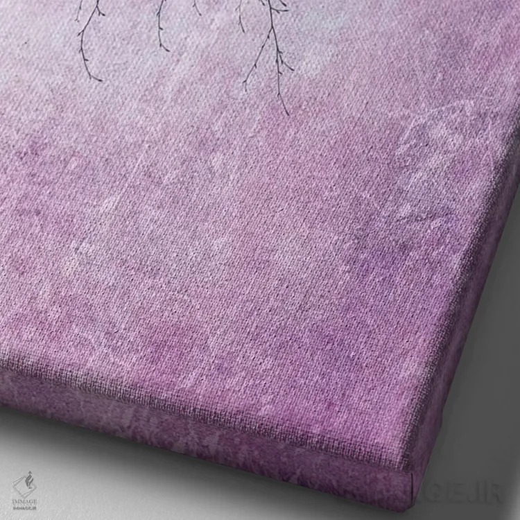 تابلو دکوراتیو شاخه ها اثر کلودیا دروسرت - نمای نزدیک بافت بوم