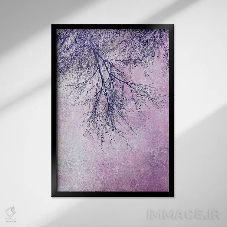 تابلو دکوراتیو شاخه ها اثر کلودیا دروسرت - نمای قابدار مشکی