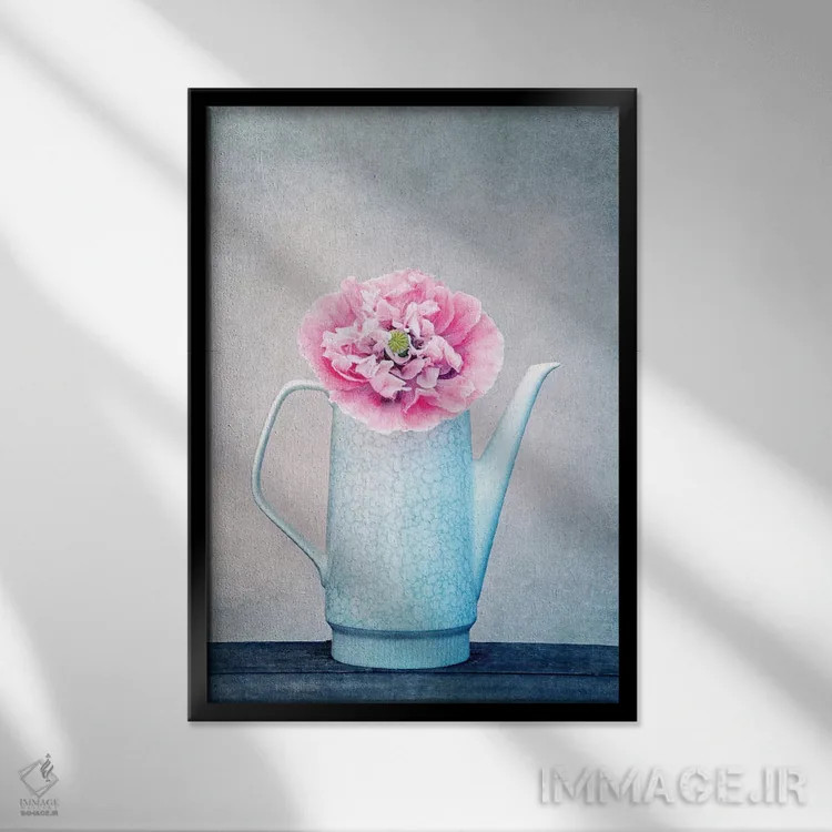 تابلو دکوراتیو گل قدیمی اثر کلودیا دروسرت - نمای قابدار مشکی