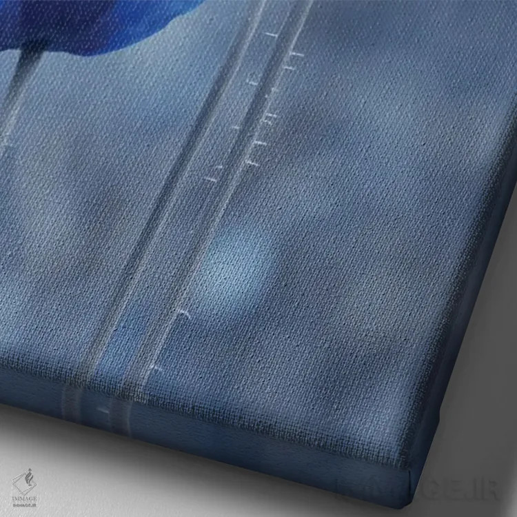 تابلو دکوراتیو ماه آبی اثر کلودیا دروسرت - نمای نزدیک بافت بوم