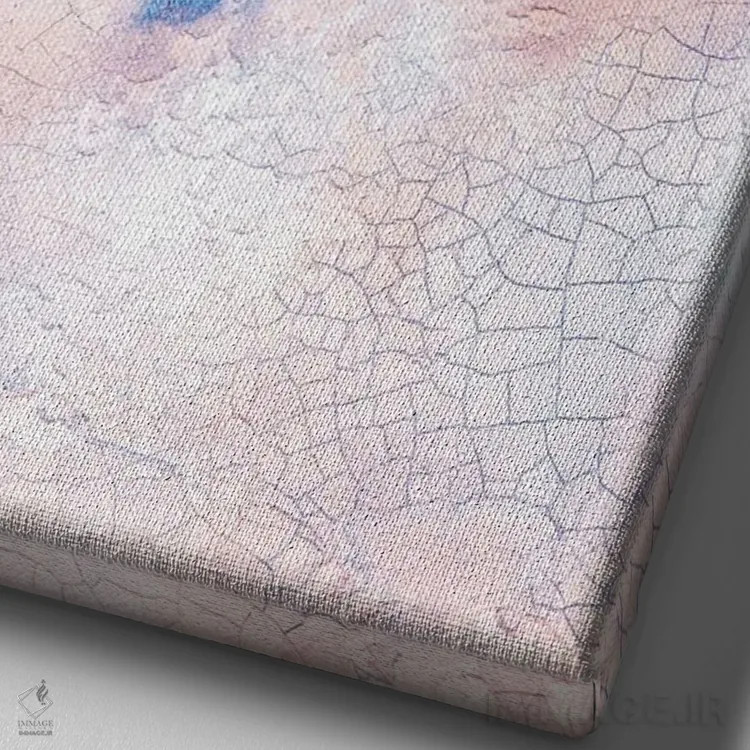 تابلو دکوراتیو رز آبی اثر کلودیا دروسرت - نمای نزدیک بافت بوم