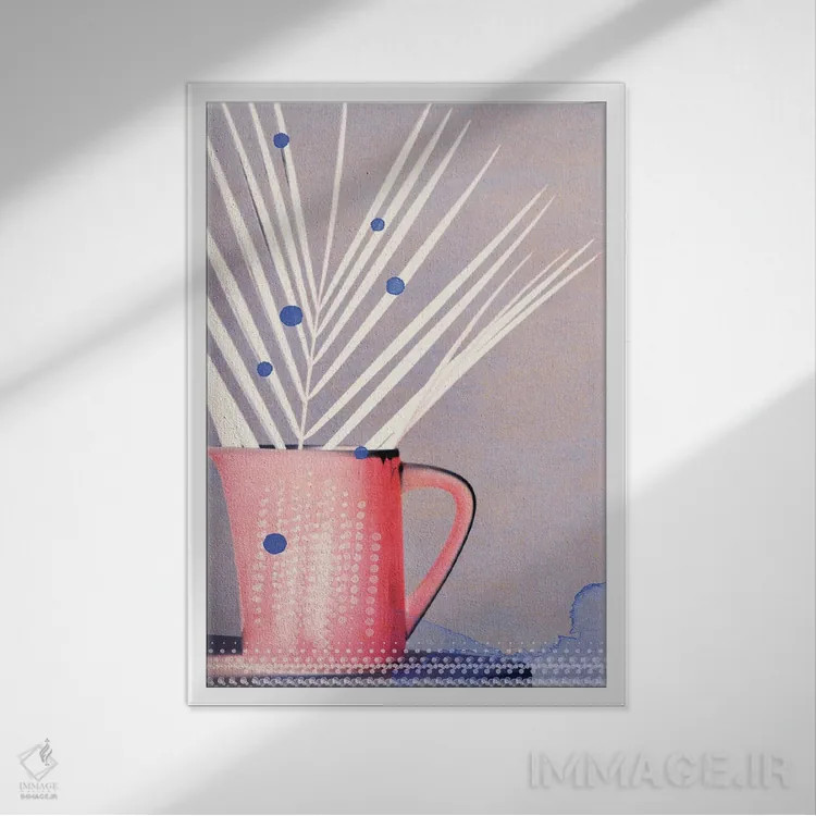 تابلو دکوراتیو طبیعت بی جان مدرن اثر کلودیا دروسرت - نمای قابدار سفید