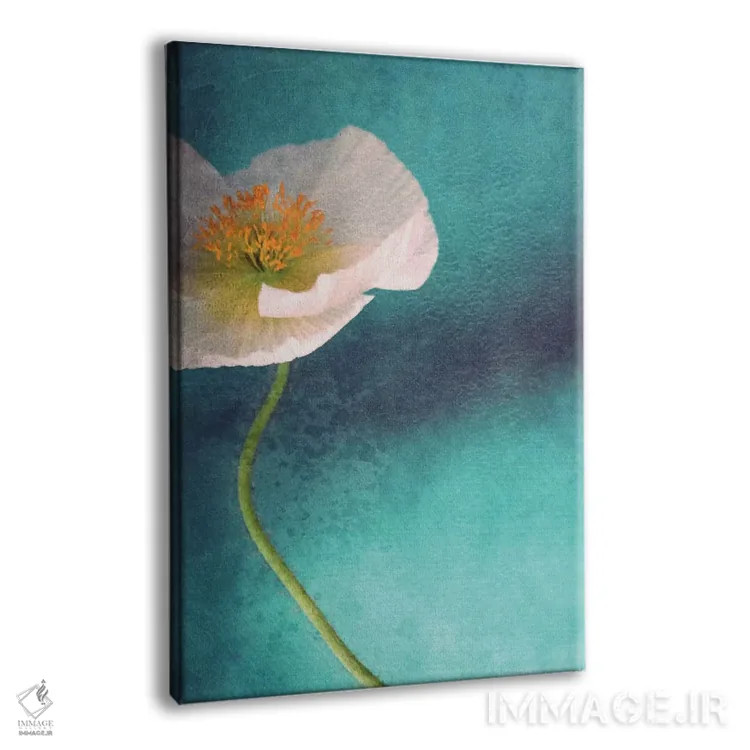 تابلو دکوراتیو شقایق آبی اثر کلودیا دروسرت - نمای پرسپکتیو محصول