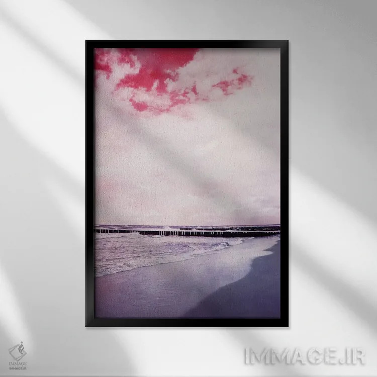 تابلو دکوراتیو ساحل اثر کلودیا دروسرت - نمای قابدار مشکی