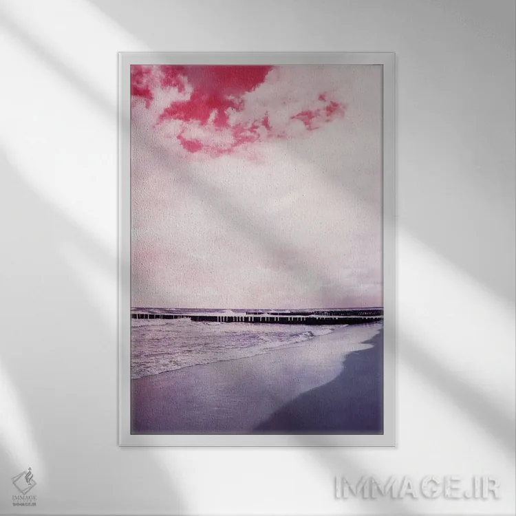 تابلو دکوراتیو ساحل اثر کلودیا دروسرت - نمای قابدار سفید