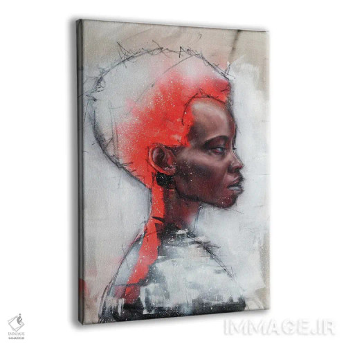 تابلو دکوراتیو زن آفریقایی جسور و زیبا اثر کدی سن - نمای پرسپکتیو محصول