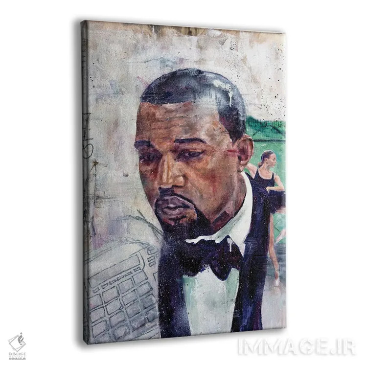 تابلو دکوراتیو کانیه، آهنگ "ران اوی" اثر کدی سن - نمای پرسپکتیو محصول