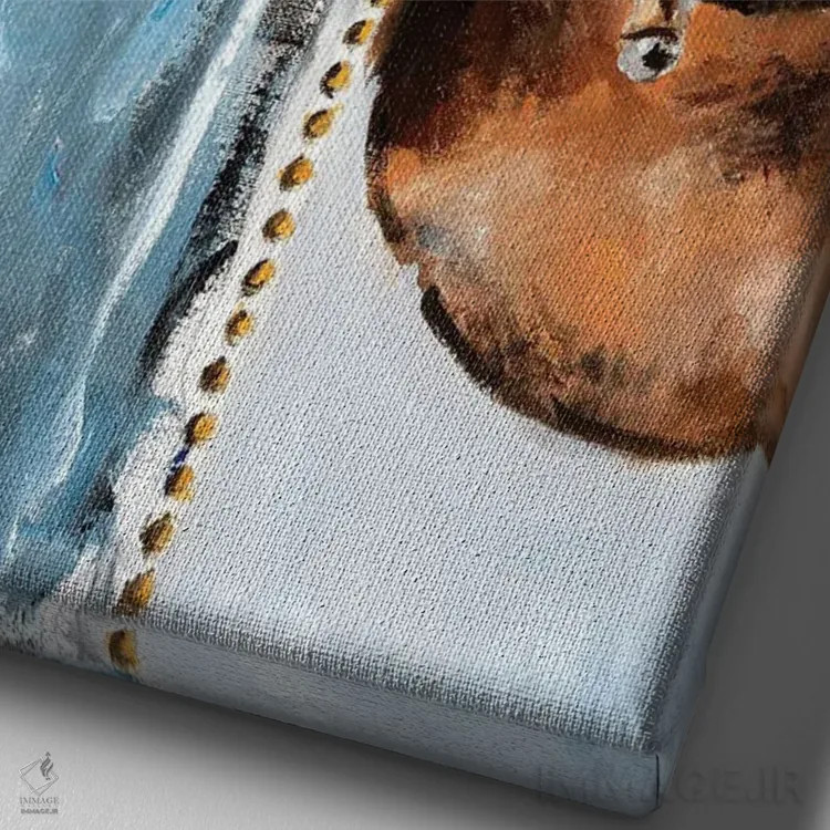 تابلو دکوراتیو کید کودی اثر کدی سن - نمای نزدیک بافت بوم