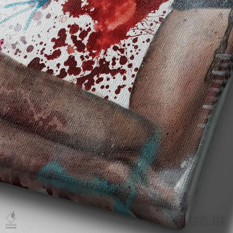 تابلو دکوراتیو عشق آنتونی بورباور اثر کدی سن - نمای نزدیک بافت بوم