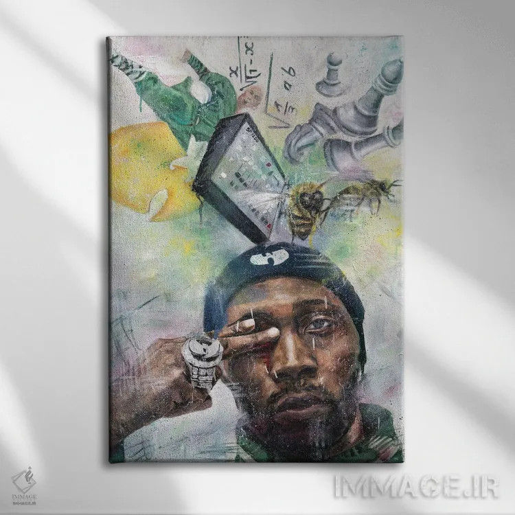 تابلو دکوراتیو آر.زی.ای اثر کدی سن - نمای روبهرو روی دیوار