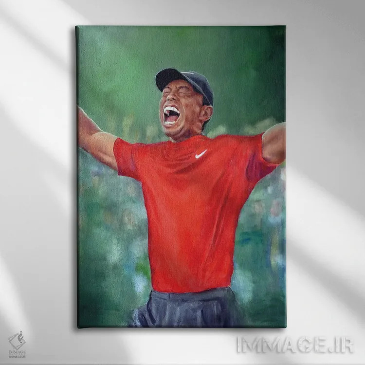 تابلو دکوراتیو تایگر وودز اثر کدی سن - نمای روبهرو روی دیوار