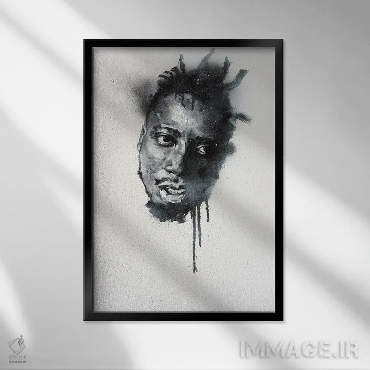 تابلو دکوراتیو اولد درتی بسترد اثر کدی سن - نمای قابدار مشکی