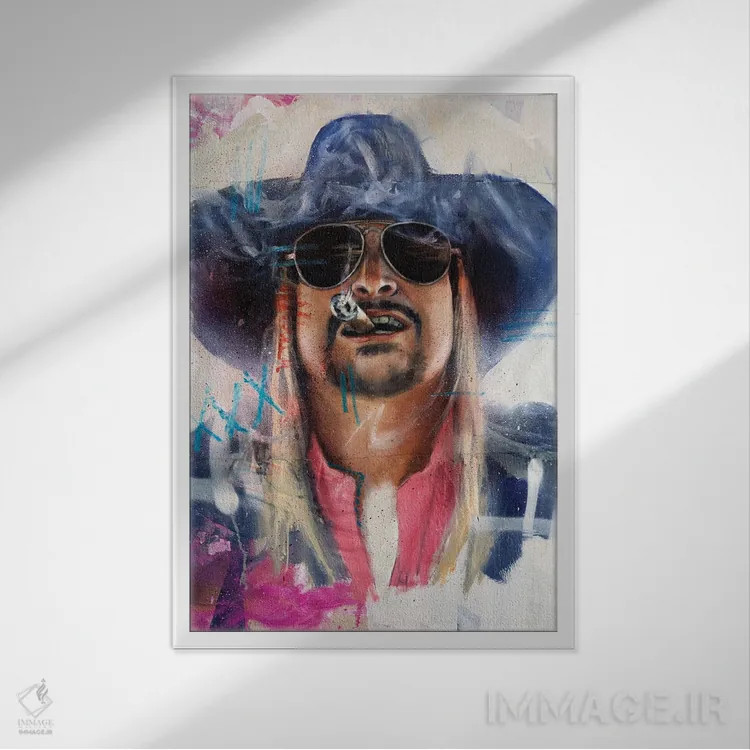 تابلو دکوراتیو کید راک اثر کدی سن - نمای قابدار سفید