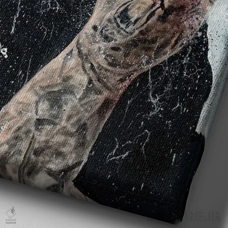 تابلو دکوراتیو پست مالون اثر کدی سن - نمای نزدیک بافت بوم