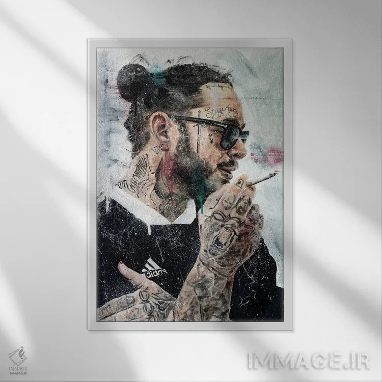 تابلو دکوراتیو پست مالون اثر کدی سن - نمای قابدار سفید