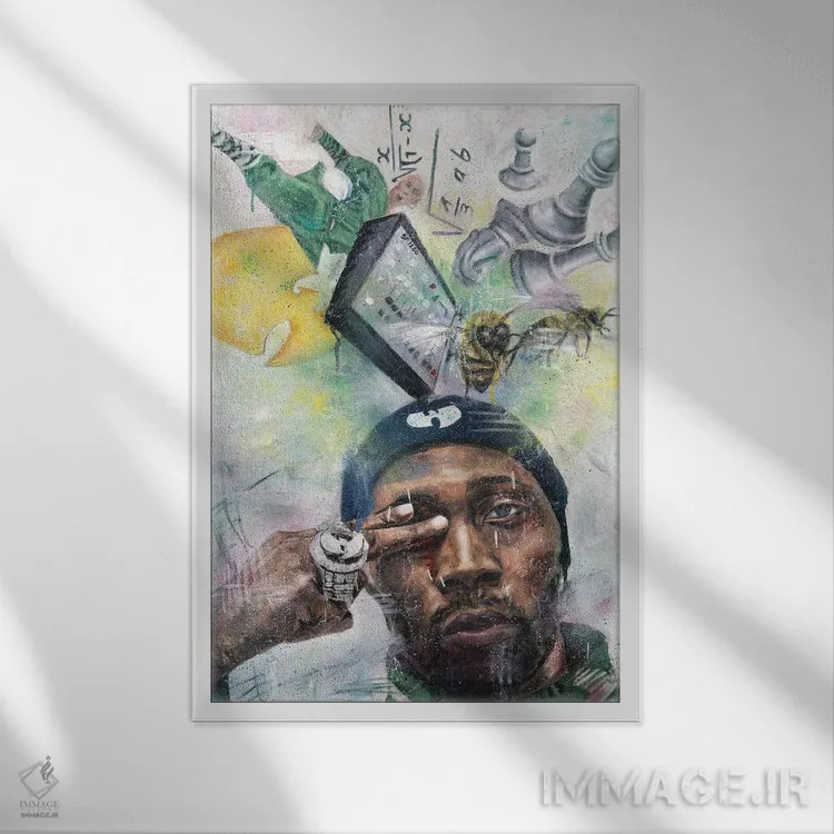 تابلو دکوراتیو آر.زی.ای اثر کدی سن - نمای قابدار سفید