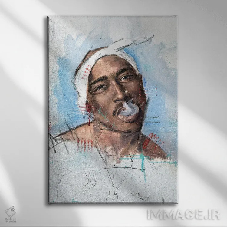 تابلو دکوراتیو توپاک اثر کدی سن - نمای روبهرو روی دیوار