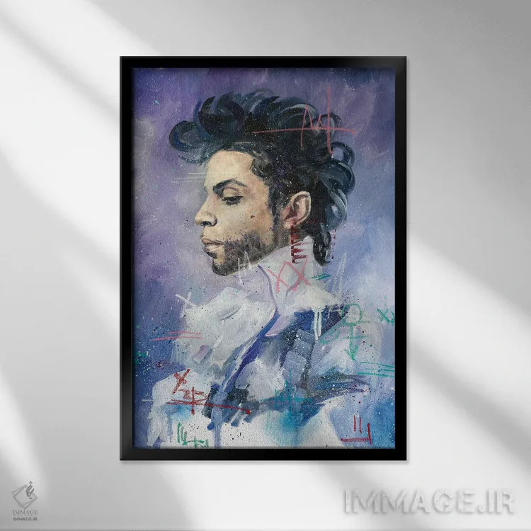 تابلو دکوراتیو پرینس اثر کدی سن - نمای قابدار مشکی