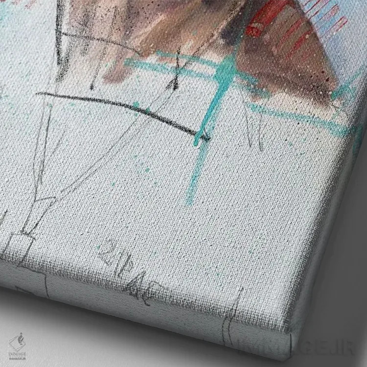 تابلو دکوراتیو توپاک اثر کدی سن - نمای نزدیک بافت بوم