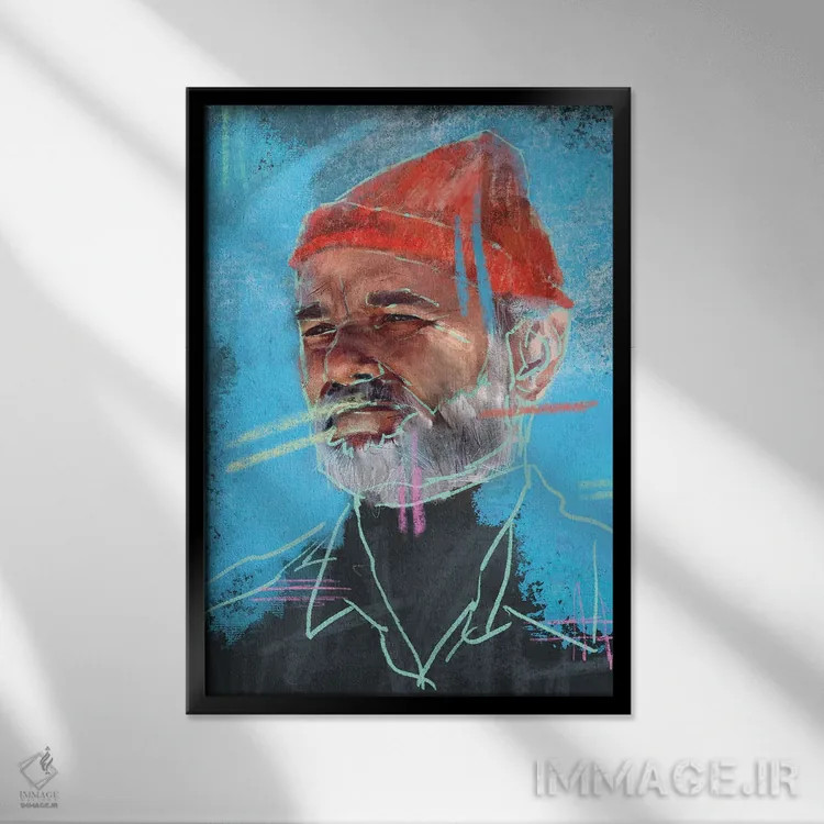 تابلو دکوراتیو بیل موری اثر کدی سن - نمای قابدار مشکی