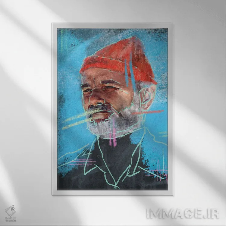 تابلو دکوراتیو بیل موری اثر کدی سن - نمای قابدار سفید