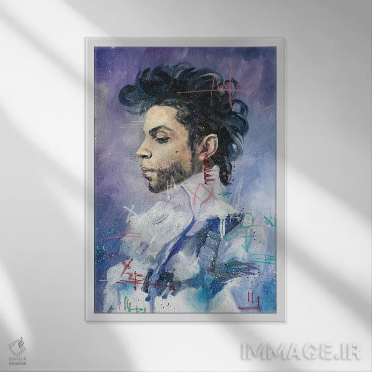 تابلو دکوراتیو پرینس اثر کدی سن - نمای قابدار سفید