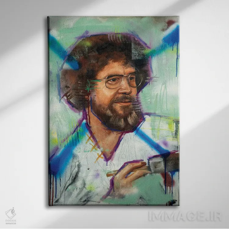 تابلو دکوراتیو باب راس اثر کدی سن - نمای روبهرو روی دیوار