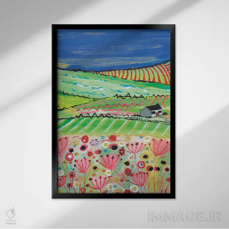 تابلو انتزاعی جاده به سمت کراس اثر کارولین دانکن آرت - نمای قابدار مشکی