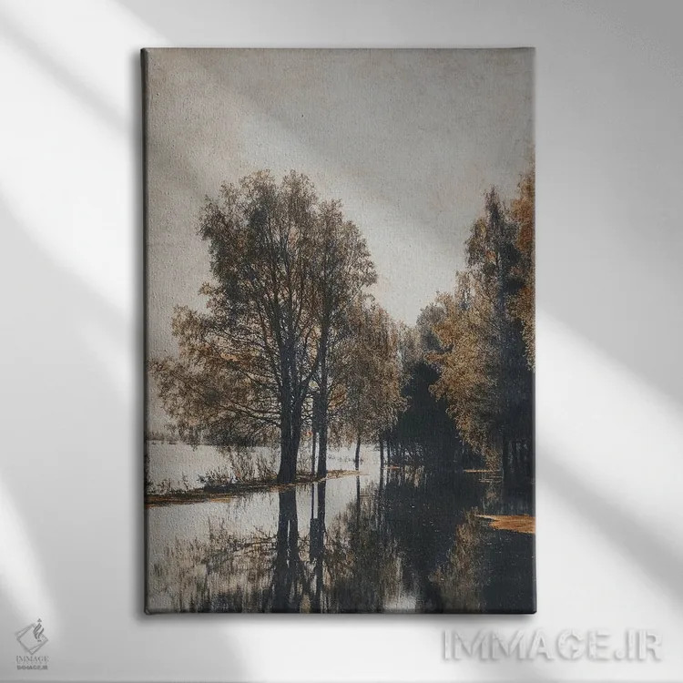 تابلو دکوراتیو آب بالا یکم اثر شارلوت ادر - نمای روبهرو روی دیوار