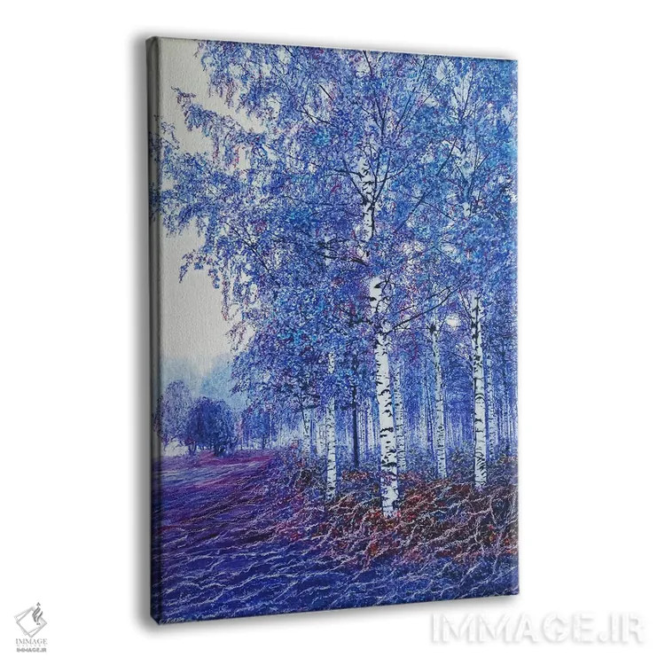 تابلو دکوراتیو آبی اثر شارلوت ادر - نمای پرسپکتیو محصول