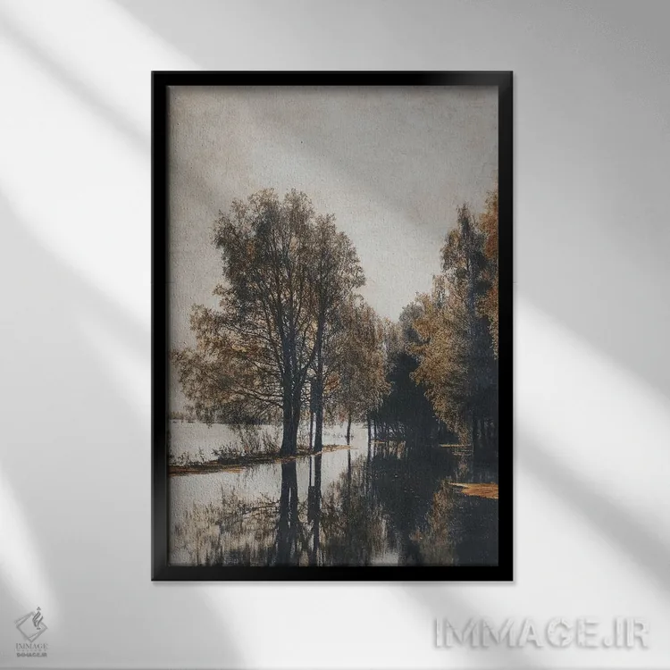 تابلو دکوراتیو آب بالا یکم اثر شارلوت ادر - نمای قابدار مشکی