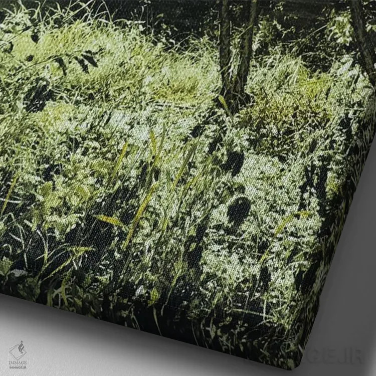 تابلو دکوراتیو اخرا سبز یکم اثر شارلوت ادر - نمای نزدیک بافت بوم