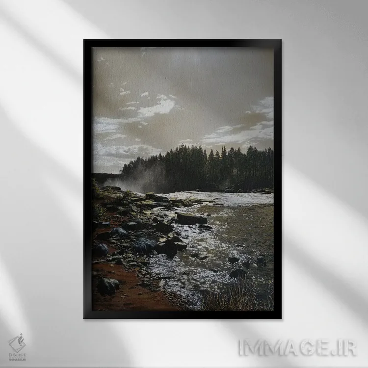 تابلو دکوراتیو درخشندگی اثر شارلوت ادر - نمای قابدار مشکی