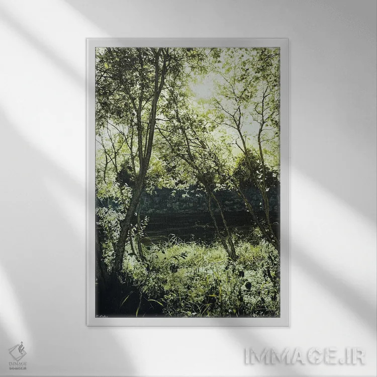 تابلو دکوراتیو اخرا سبز یکم اثر شارلوت ادر - نمای قابدار سفید