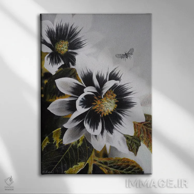 تابلو دکوراتیو صورت دا�یا اثر شارلوت ادر - نمای روبهرو روی دیوار