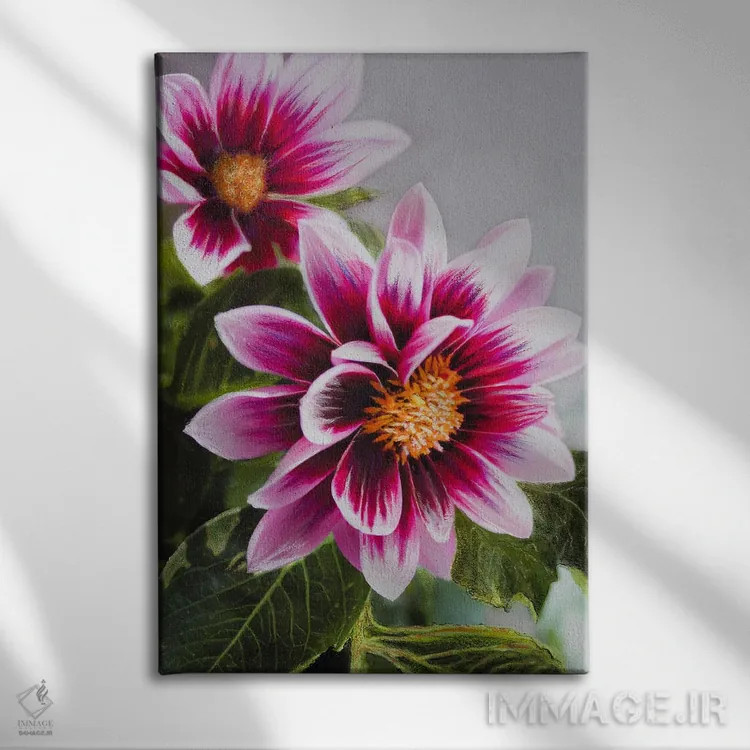 تابلو دکوراتیو صورت دا�یا در صورتی اثر شارلوت ادر - نمای روبهرو روی دیوار