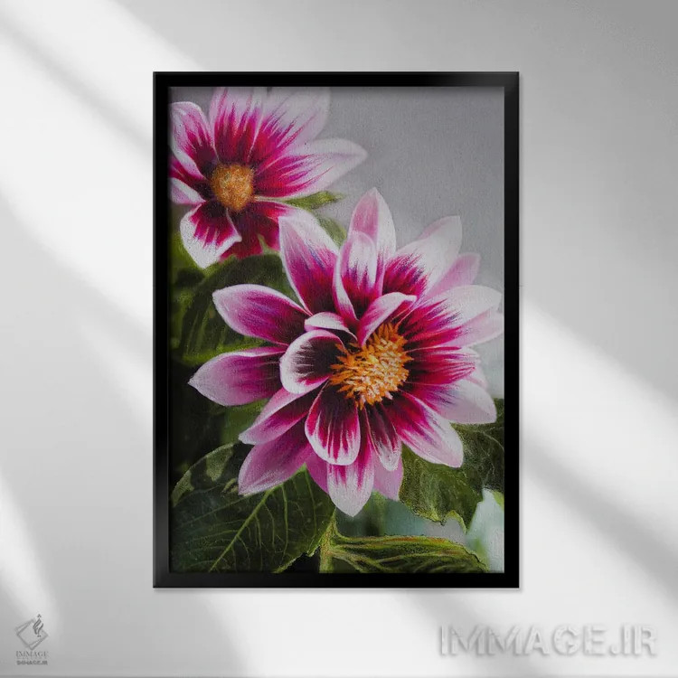 تابلو دکوراتیو صورت دا�یا در صورتی اثر شارلوت ادر - نمای قابدار مشکی