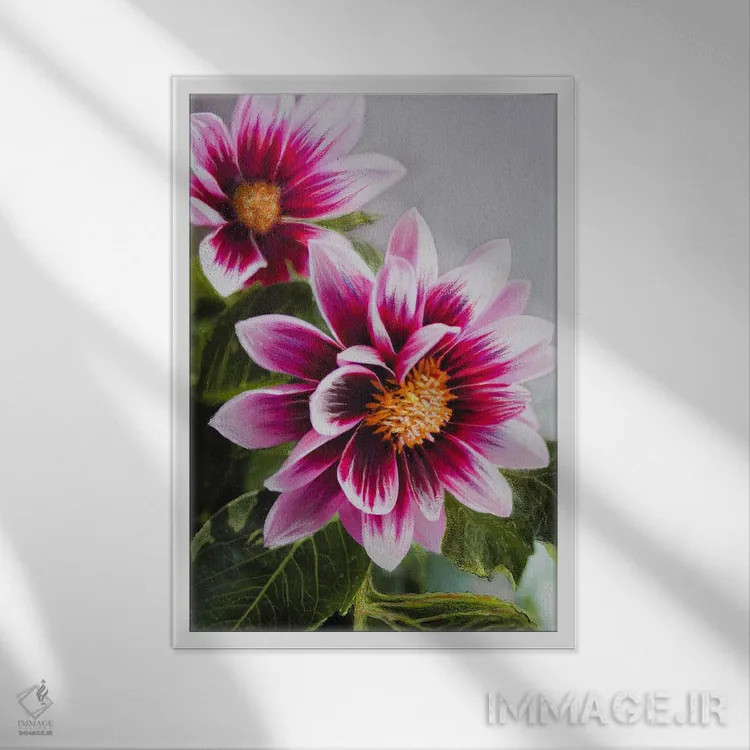 تابلو دکوراتیو صورت دا�یا در صورتی اثر شارلوت ادر - نمای قابدار سفید