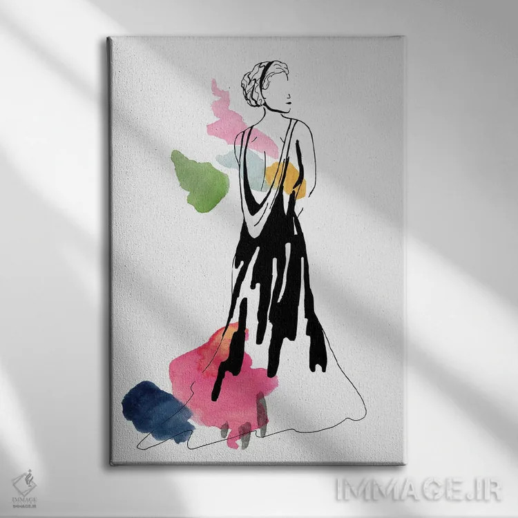 تابلو مینیمال رنگ مد دوم اثر دیزاین کورین رز - نمای روبهرو روی دیوار