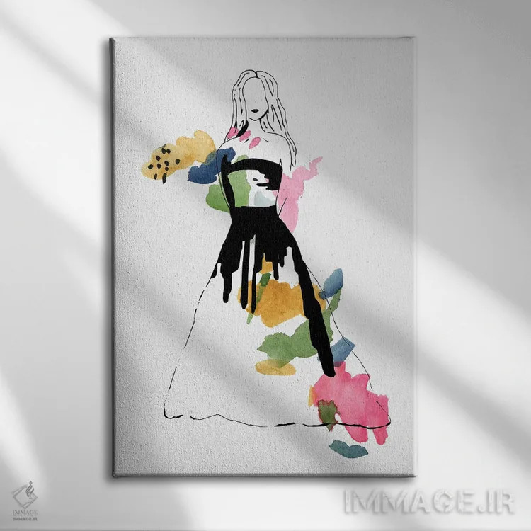 تابلو مینیمال رنگ مد یکم اثر دیزاین کورین رز - نمای روبهرو روی دیوار