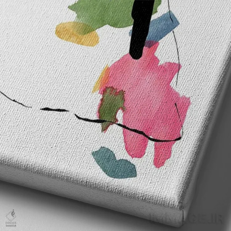 تابلو مینیمال رنگ مد یکم اثر دیزاین کورین رز - نمای نزدیک بافت بوم