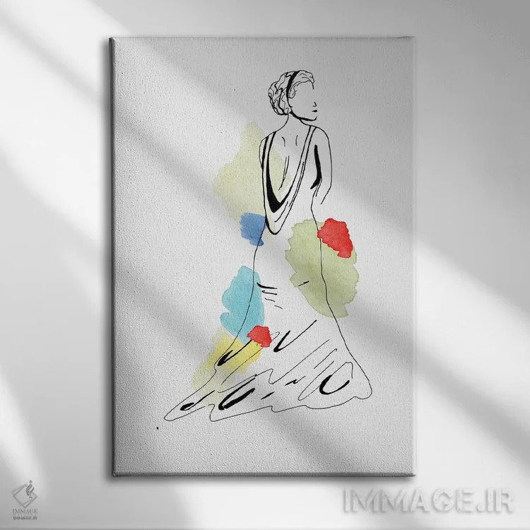 تابلو مینیمال شکوه مد یکم اثر دیزاین کورین رز - نمای روبهرو روی دیوار