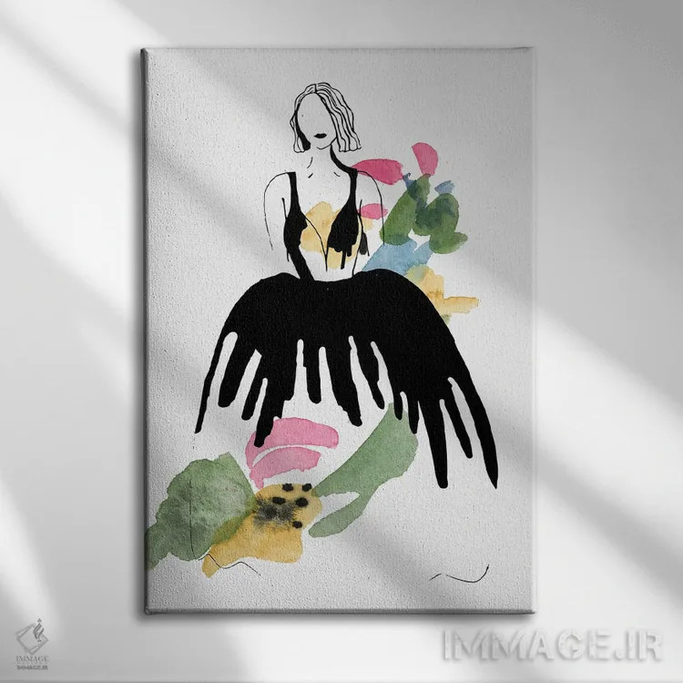 تابلو مینیمال رنگ مد سوم اثر دیزاین کورین رز - نمای روبهرو روی دیوار