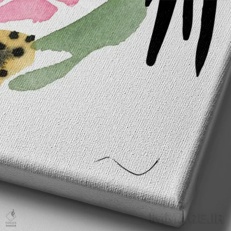 تابلو مینیمال رنگ مد سوم اثر دیزاین کورین رز - نمای نزدیک بافت بوم