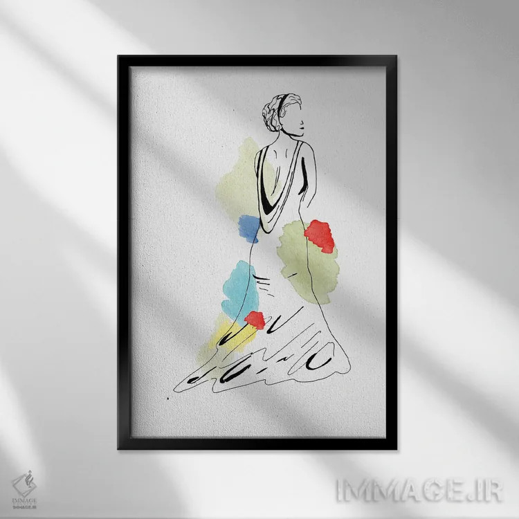 تابلو مینیمال شکوه مد یکم اثر دیزاین کورین رز - نمای قابدار مشکی